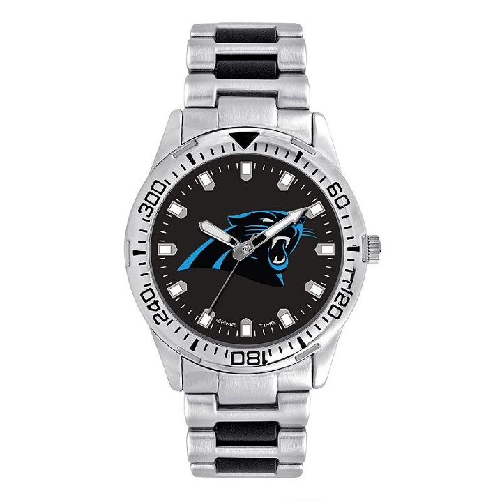 Men's Game Time Carolina Panthers Heavy Hitter Watch, Silver