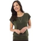 Women's Apt. 9&reg; Strappy Banded Tee, Size: Xl, Dark Green