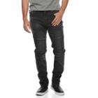 Men's Hollywood Jeans Slim-fit Clifton Moto Jeans, Size: 34x32, Black