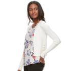 Juniors' Candie's&reg; Lace Up Open-front Cardigan, Teens, Size: Medium, Natural