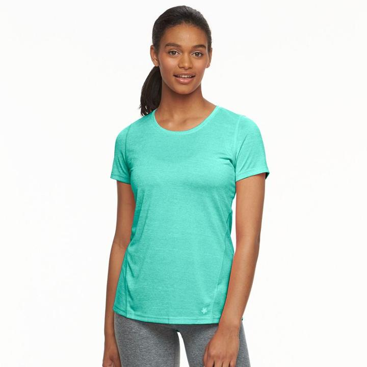 Women's Tek Gear&reg; Performance Base Layer Tee, Size: Small, Turquoise/blue (turq/aqua)