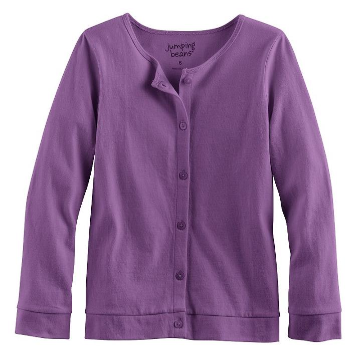 Girls 4-10 Jumping Beans&reg; Button-front Cardigan, Size: 8, Med Purple