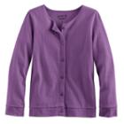 Girls 4-10 Jumping Beans&reg; Button-front Cardigan, Size: 8, Med Purple