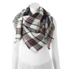 Candie's&reg; Leopard Print, Plaid & Houndstooth Patchwork Triangle Scarf, Women's, Black