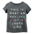 Girls 4-8 Carter's Short Sleeve Slogan Tee, Size: 5, Grey (charcoal)