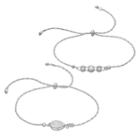 Lc Lauren Conrad Round & Teardrop Stone Slipknot Bracelet Set, Women's, Silver