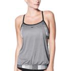 Women's Nike Layered Racerback Sport Tankini Top, Size: Small, Black