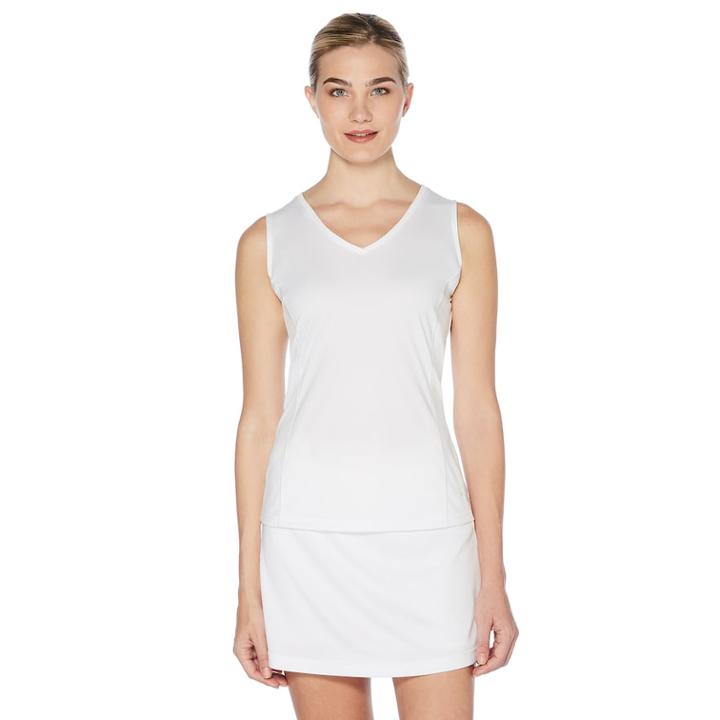 Women's Grand Slam V-neck Tennis Tank, Size: Large, White