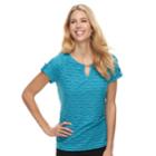 Women's Dana Buchman Textured Metal Accent Top, Size: Medium, Dark Blue