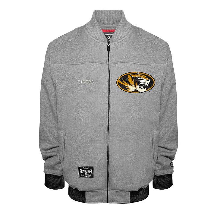 Men's Franchise Club Missouri Tigers Edge Fleece Jacket, Size: Small, Grey