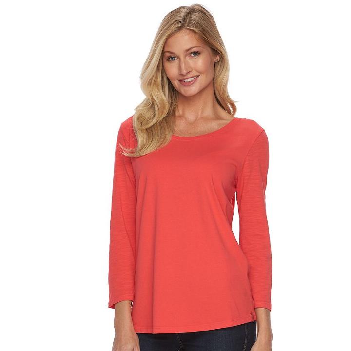 Women's Woolrich First Forks Scoopneck Tee, Size: Xl, Med Pink