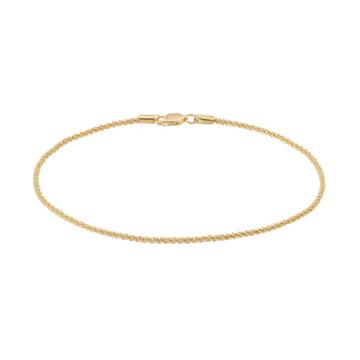 Barefootsies 14k Gold Plated Sparkle Chain Anklet, Women's, Size: 9, Yellow Oth
