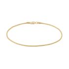 Barefootsies 14k Gold Plated Sparkle Chain Anklet, Women's, Size: 9, Yellow Oth