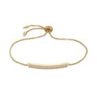 Fleur Cubic Zirconia Curved Bar Bolo Bracelet, Women's, Yellow