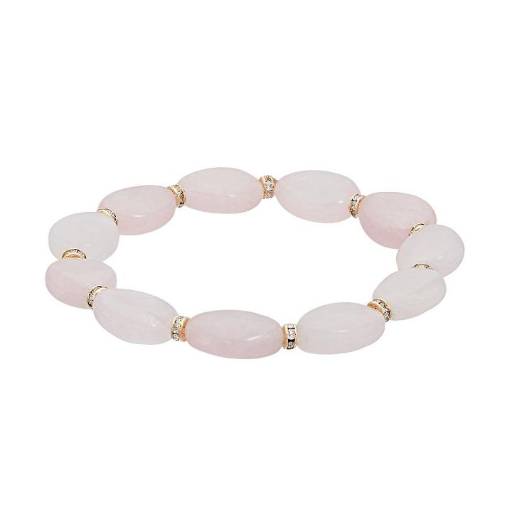 Chaps Stone & Rondelle Stretch Bracelet, Women's, Light Pink
