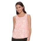 Women's Elle&trade; Floral Jacquard Tank, Size: Medium, Lt Orange