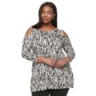 Plus Size Dana Buchman Cold-shoulder Tunic, Women's, Size: 2xl, White