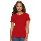 Women's Croft & Barrow&reg; Essential Crewneck Tee, Size: Medium, Med Red