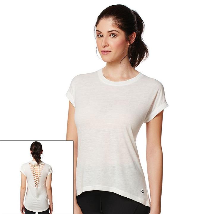 Women's Shape Active Reef Braid Yoga Tee, Size: Medium, White