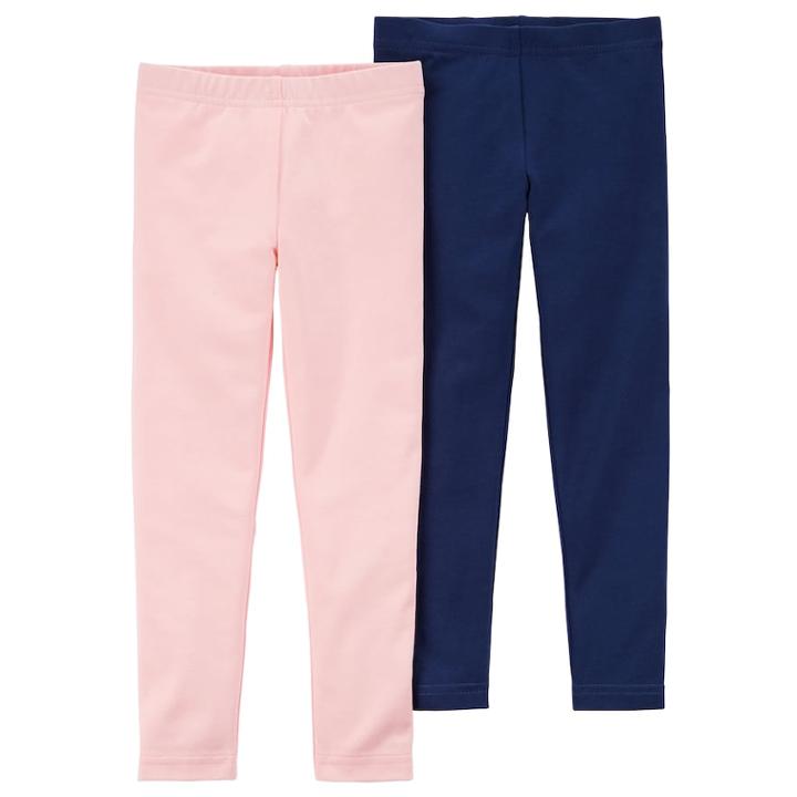 Girls 4-8 Carter's 2-pk. Leggings, Size: 7, Pink Navy