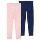 Girls 4-8 Carter's 2-pk. Leggings, Size: 7, Pink Navy