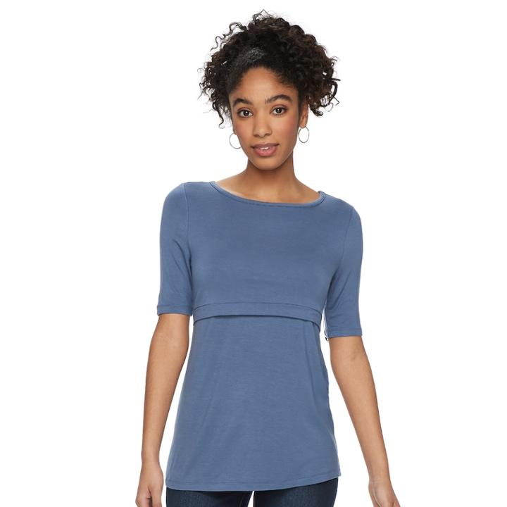 Maternity A:glow Empire Popover Nursing Top, Women's, Size: Xl-mat, Med Blue