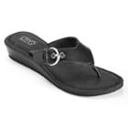 Chaps Signature Women's Wedge Flip-flops, Size: Medium, Black