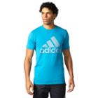Big & Tall Adidas Mesh Logo Tee, Men's, Size: Xxl Tall, Turquoise/blue (turq/aqua)