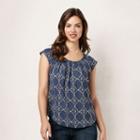 Women's Lc Lauren Conrad Foil Pleated Tee, Size: Large, Blue (navy)