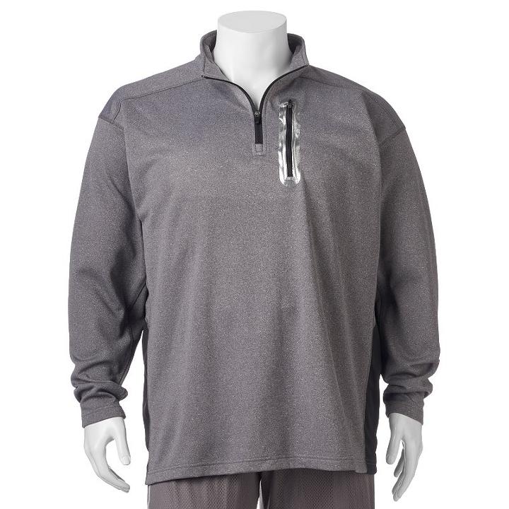 Big & Tall Russell Colorblock Quarter-zip Pullover, Men's, Size: Xl Tall, Dark Grey