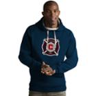 Men's Antigua Chicago Fire Victory Logo Hoodie, Size: 3xl, Blue (navy)