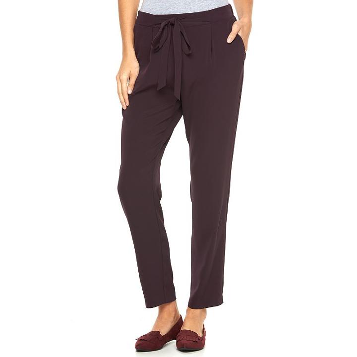 Women's Apt. 9&reg; Pleated Soft Pants, Size: Small, Purple