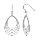 Primrose Sterling Silver Wire Oval Hoop Earrings, Women's, Grey