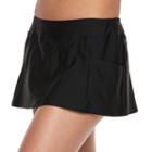 Women's Splashletics Solid Skirtini Bottoms, Size: Medium, Black