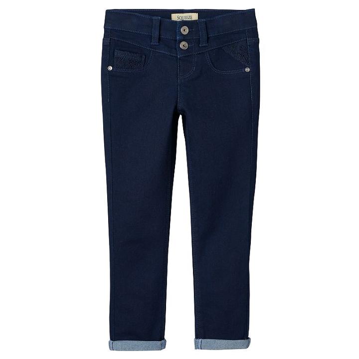 Girls 4-8 Squeeze Cuffed Denim Jeggings, Girl's, Size: 8, Med Blue