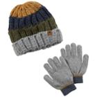 Boys Carter's Colorblock Cable Knit Beanie & Gloves Set, Green