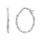 Primrose Sterling Silver Twist Oval Hoop Earrings, Women's, Grey