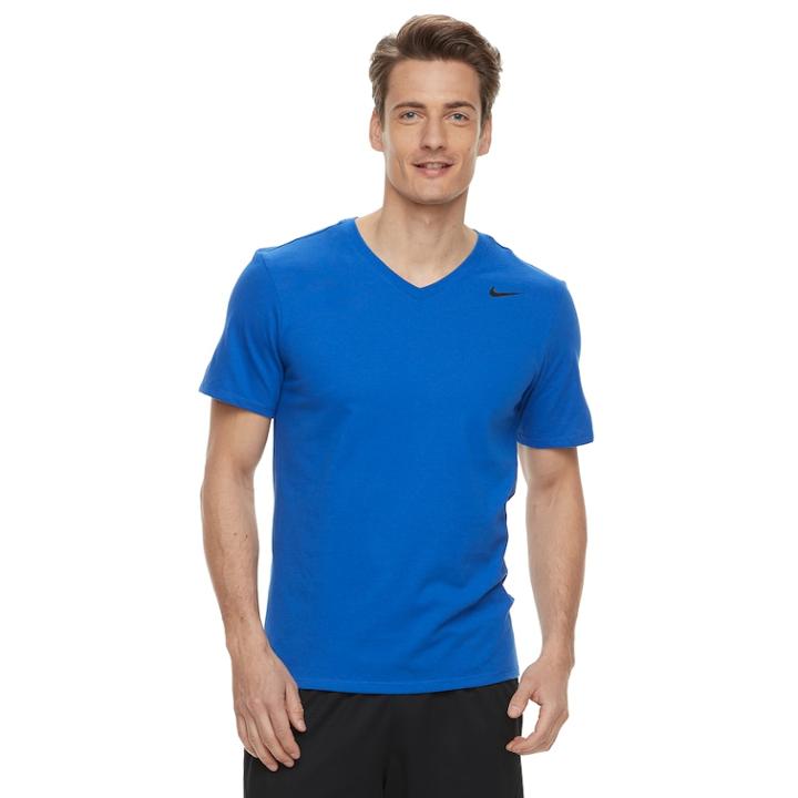 Men's Nike Dry V-neck Tee, Size: Medium, Blue