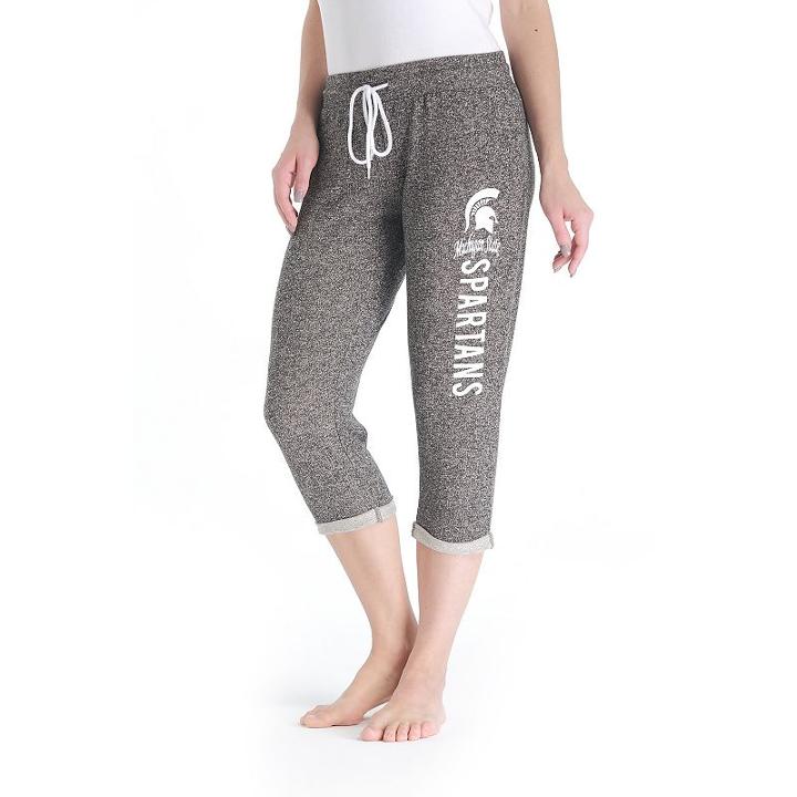 Women's College Concepts Michigan State Spartans Turf Knit Capris, Size: Large, Grey Other