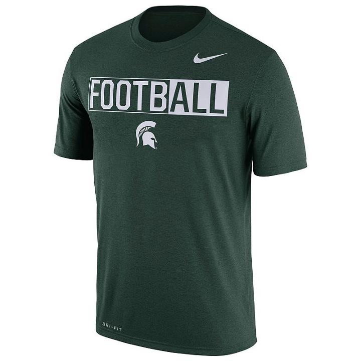 Men's Nike Michigan State Spartans Dri-fit Football Tee, Size: Xl, Multicolor