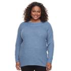 Plus Size Croft & Barrow&reg; Cable-knit Boatneck Sweater, Women's, Size: 1xl, Med Blue