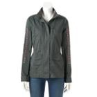 Women's Sonoma Goods For Life&trade; Embroidered Utility Jacket, Size: Large, Grey