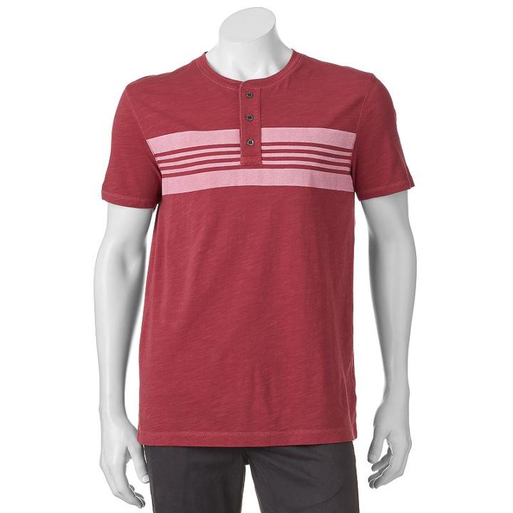 Men's Sonoma Goods For Life&trade; Classic-fit Slubbed Henley, Size: Xl, Red