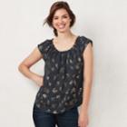 Women's Lc Lauren Conrad Love, Lauren Pleated Top, Size: Medium, Orange