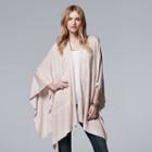 Women's Simply Vera Vera Wang Ribbed Poncho, Size: L-xl, Silver