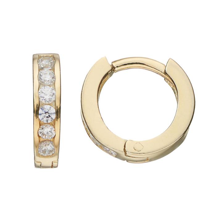 Charming Girl Kids' 14k Gold Over Silver Cubic Zirconia Huggie Hoop Earrings