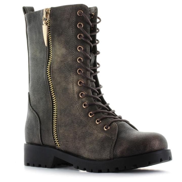 Seven7 Mr. Zipper Women's Combat Boots, Size: 9, Med Brown