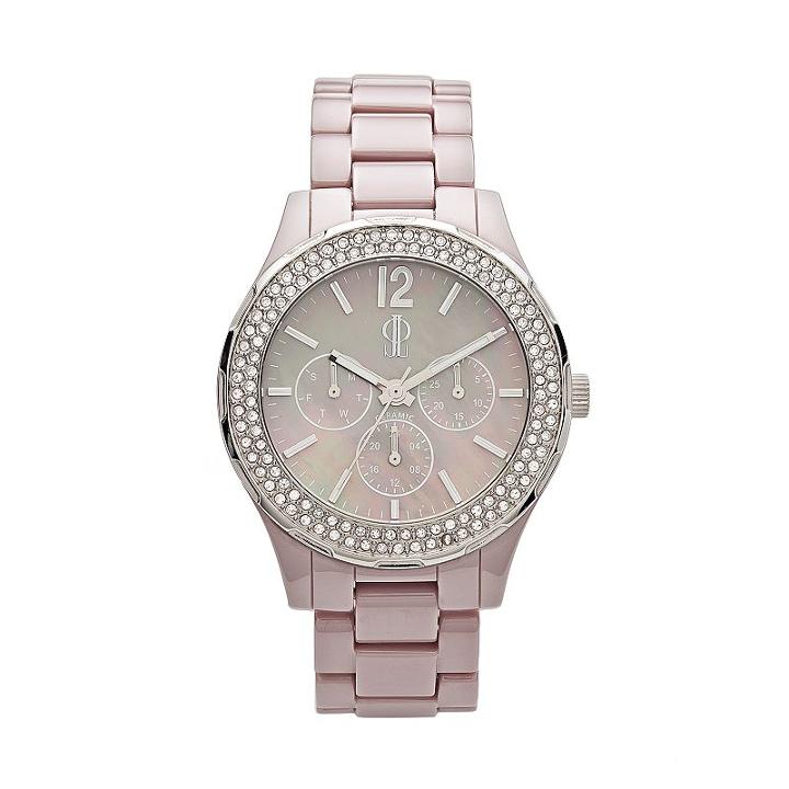Jennifer Lopez Women's Crystal Ceramic Chronograph Watch