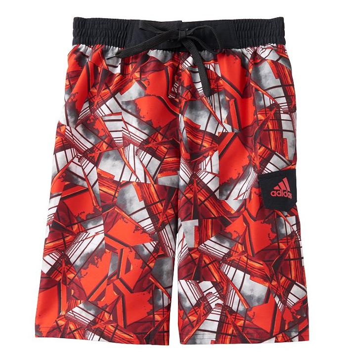 Boys 8-20 Adidas Geo City Board Shorts, Boy's, Size: Xl(18/20), Red