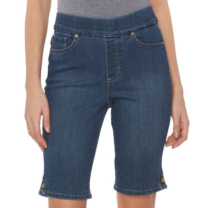 Women's Gloria Vanderbilt Avery Pull-on Bermuda Shorts, Size: 10, Med Blue
